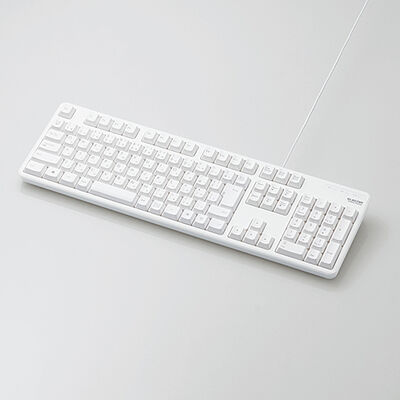 有線キーボード/メンブレン式/フルサイズ/ホワイト TK-FCM104WH