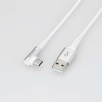 USB Type-Cケーブル/スマホ用/USB(A-C)/認証品/L字コネクタ/抗菌・抗ウイルス/1.2m/ホワイト MPA-ACL12NWH