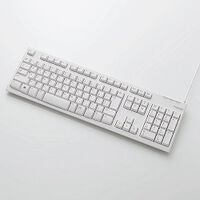EU RoHS指令準拠 USB/PS2接続 スタンダードキーボード/メンブレン式/108キー/ホワイト TK-FCM064WH/RS