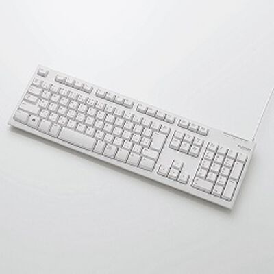EU RoHS指令準拠 USB/PS2接続 スタンダードキーボード/メンブレン式/108キー/ホワイト TK-FCM064WH/RS