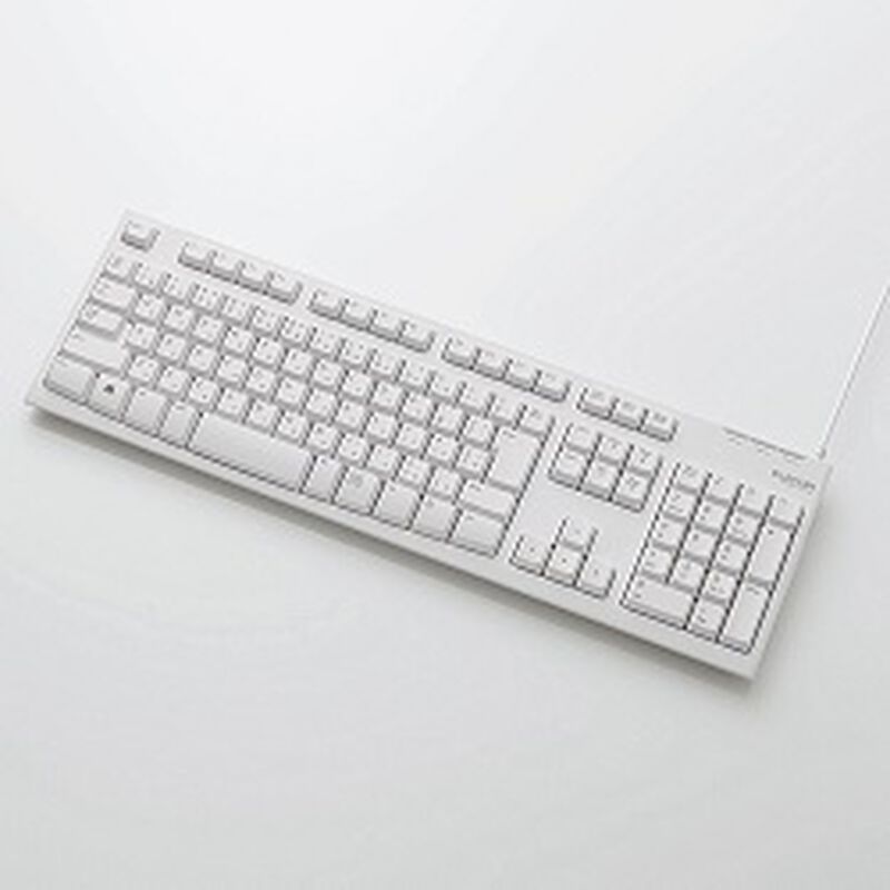 EU RoHS指令準拠 USB/PS2接続 スタンダードキーボード/メンブレン式/108キー/ホワイト TK-FCM064WH/RS