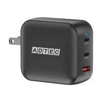 PD対応 GaN AC充電器/100W/USB-A/USB-C×2/ブラック APD-V100AC2-BK