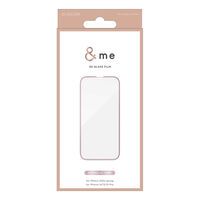 iPhone 16e/14/13/13 Proガラスフィルム/フレーム付き/高透明/メタリックピンク PM-A25SFLGFPNM