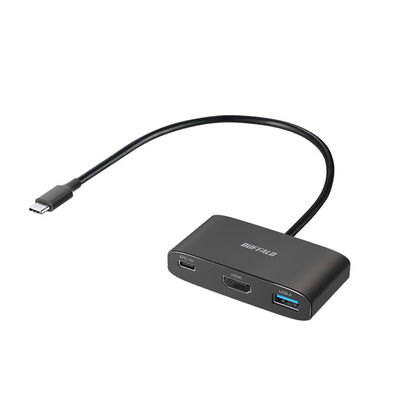 USB-C 3.2 Gen1 バスパワー 3ポートハブ PD対応 ブラック BSH3U330C1PBK