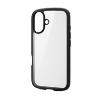 iPhone 16用ハイブリッドケース/TOUGH SLIM LITE/フレームカラー/背面クリア/ストラップシート付属/ブラック PM-A24ATSLFCBK