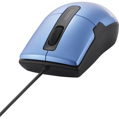 有線BlueLEDマウス 静音/3ボタン Mサイズ ブルー BSMBU26SMBL