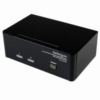 2ポート デュアルディスプレイ(DVI & VGA)対応USB接続KVMスイッチ/PC切替器(3.5mm ミニジャック/2x USB2.0ハブ付) SV231DDVDUA