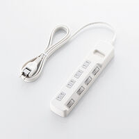省エネタップ/個別スイッチ/ほこり防止シャッター付/4個口/2.0m/ホワイト T-E6A-2420WH