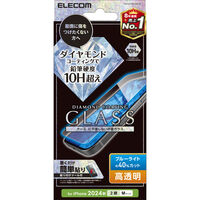 iPhone 16/iPhone 15用ガラスフィルム/ダイヤモンドコーティング/高透明/ブルーライトカット PM-A24AFLGDCBL