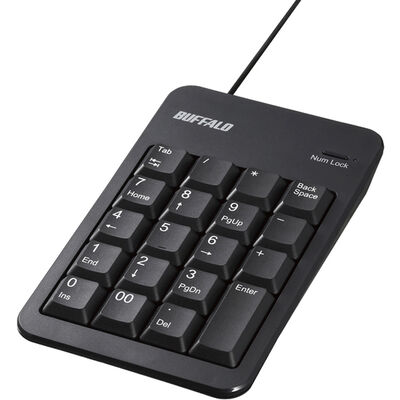 有線テンキーボード Tabキー付き 簡易パッケージモデル ブラック BSTK100BKZ