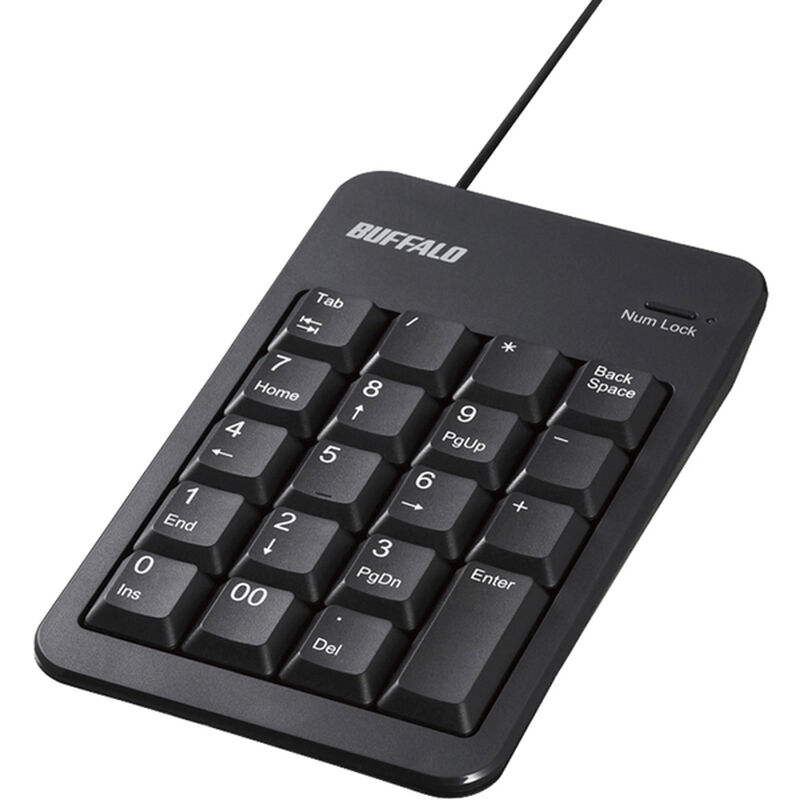 有線テンキーボード Tabキー付き 簡易パッケージモデル ブラック BSTK100BKZ