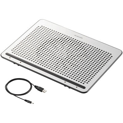 ノートPC用クーラー/角度可変置き台/アルミ/大型ファン/15.4～17インチ対応/シルバー SX-CL22LSV