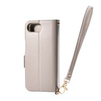 iPhone 16e/レザーケース/手帳型/耐衝撃/磁石付き/ステッチ/ハンドストラップ付/グレージュ PM-A25SPLFY4GB