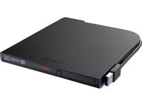 USB3.2(Gen1)対応 ポータブルDVDドライブ 書込ソフト添付 ブラック DVSM-PTV8U3-BKB
