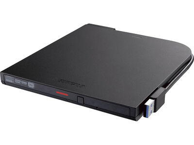 USB3.2(Gen1)対応 ポータブルDVDドライブ 書込ソフト添付 ブラック DVSM-PTV8U3-BKB
