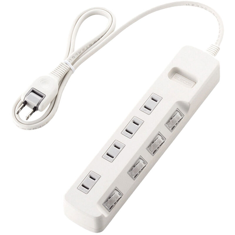 省エネタップ/個別スイッチ/4個口/1.0m/ホワイト T-E5A-2410WH