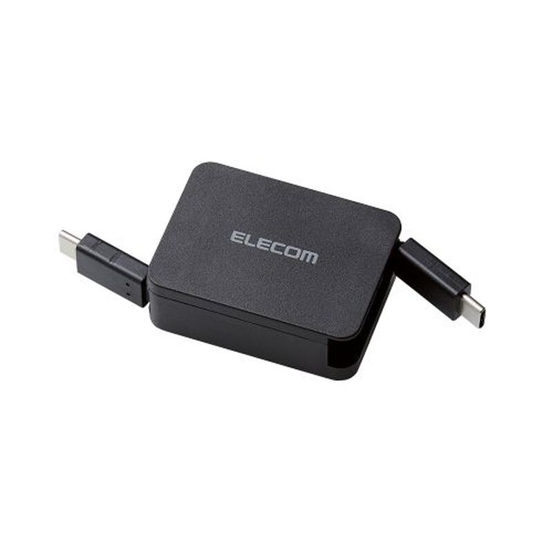 USB Type-C to USB Type-Cケーブル/USB Power Delivery対応/巻き取りタイプ/0.7m/ブラック MPA-CCRLA07BK