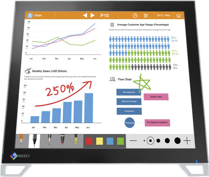 富士通WEB MART] 43cm（17.0）型タッチパネル装着カラー液晶モニター