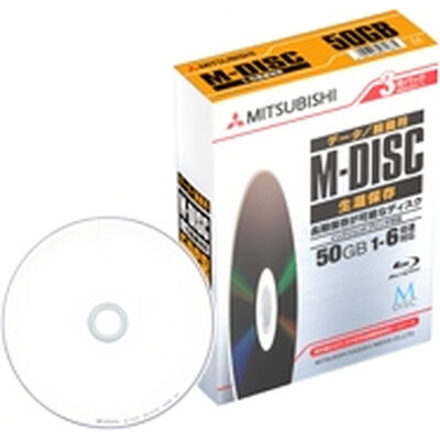 BD-R DL<片面2層> M-DISC 50GB 1-6倍速 1枚トールケース（黒）3P 紙箱入り インクジェットプリンタ対応（ホワイト） DBR50RMDP3D1