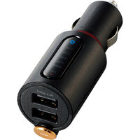 FMトランスミッター/Bluetooth/USB2ポート付/2.4A/おまかせ充電/重低音モード付/4チャンネル/ブラック LAT-FMBTB03BK