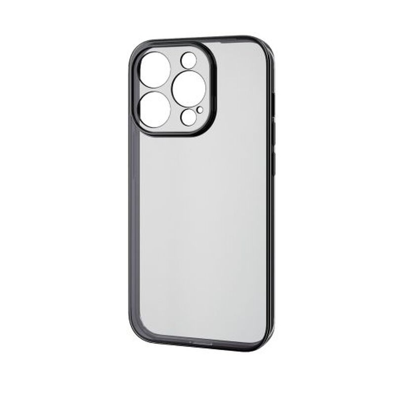 iPhone 15 Pro用ソフトケース/極限保護/メタリック加工/メタリックブラック PM-A23CUCTMKBK