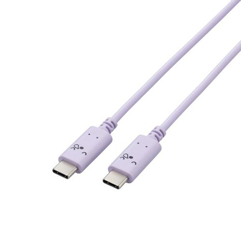 USB Type-C to USB Type-Cケーブル/USB PD対応/顔つきタイプ/1.0m/スリーピー(パープル×ブラック) MPA-CCF10PUF