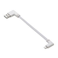 USB-A to Lightningケーブル/フラット/L字/0.1m/ホワイト MPA-UALLL01WH