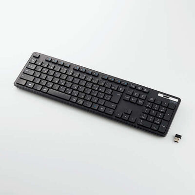 無線キーボード/薄型/メンブレン式/抗菌/フルサイズ/ブラック TK-FDM110TKBK