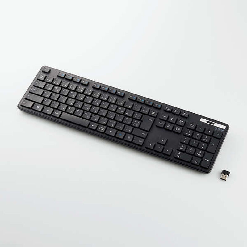 無線キーボード/薄型/メンブレン式/抗菌/フルサイズ/ブラック TK-FDM110TKBK