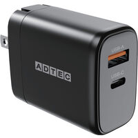 Power Delivery対応 GaN AC充電器/65W/USB Type-A 1ポート/Type-C 1ポート/ブラック APD-V065AC-BK
