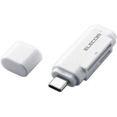 メモリリーダライタ/USB Type-Cコネクタ/直挿しタイプ/SD+microSD用/ホワイト MR3C-D011WH