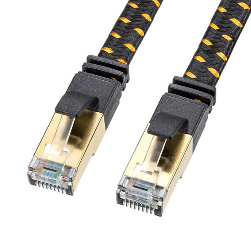 カテゴリ8メッシュフラットLANケーブル（ブラック・2m） KB-T8MEFL-02BK