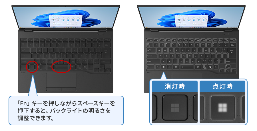 バックライト消灯/点灯