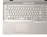 WN1/D2（Core i7選択時） シャンパンゴールド（テレビモデル） キーボード