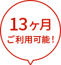 13ヶ月ご利用可能！