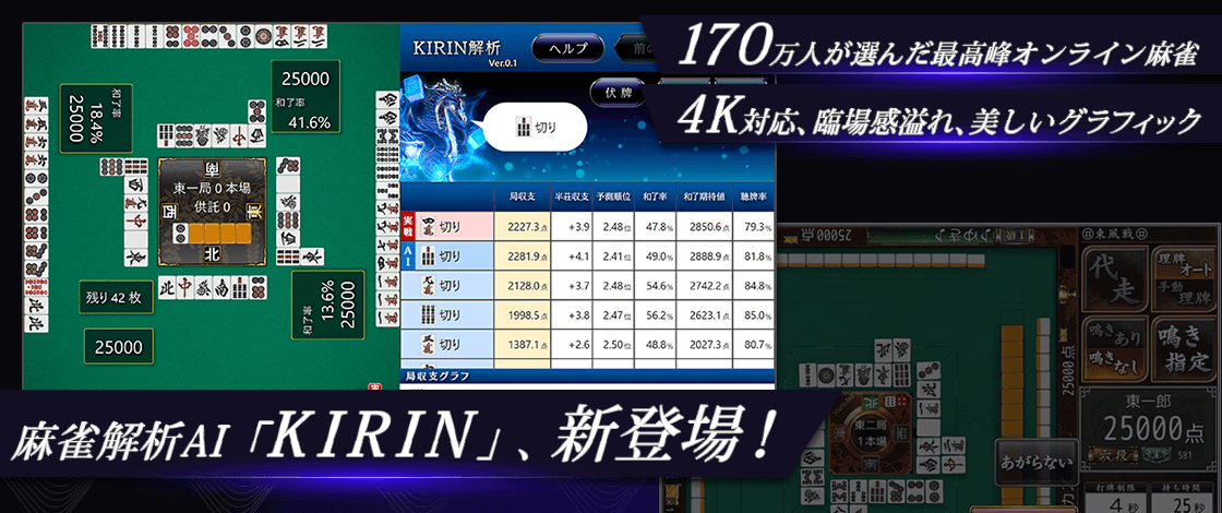 麻雀解析AI「KIRIN」、新登場！