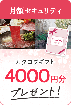 月額セキュリティ カタログギフト4000円分プレゼント！