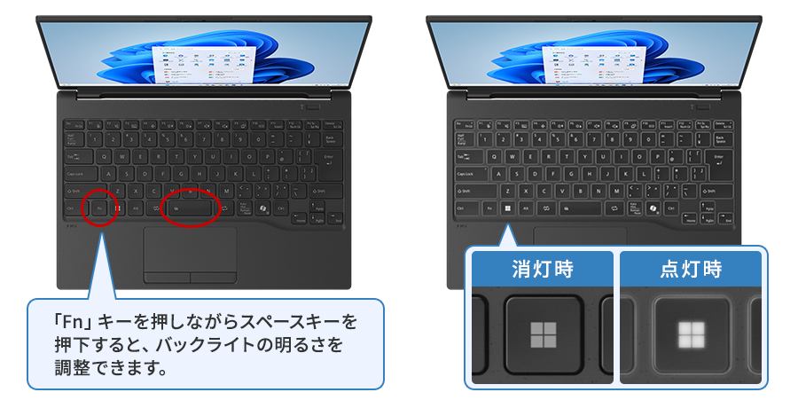 バックライト消灯/点灯
