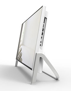 本体ディスプレイ横からの画像、奥行は約16.7cmとコンパクト